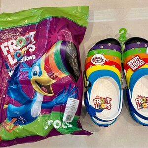 Crocs Froot Loops in hand. New in bag W9 M7
